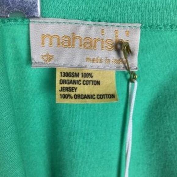 Maharishi Green Organic cotton Bow Front Short Sleeve t-shirt size 14 - Picture 5 of 7